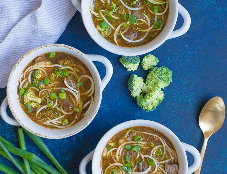 Spicy Beef and Broccoli Zoodle Soup – Instant Pot or Slow Cooker