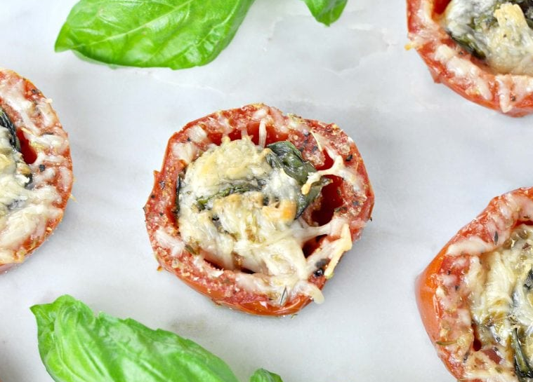 Oven Roasted Basil Parmesan Tomatoes